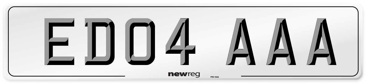 ED04 AAA Number Plate from New Reg